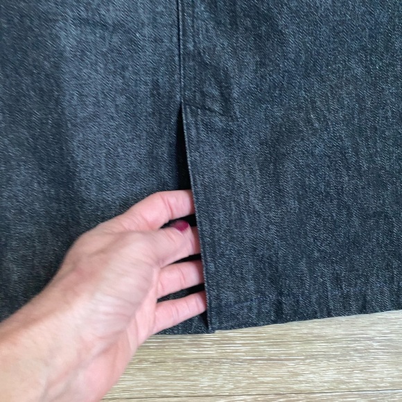 Lands' End Charcoal Grey Denim Midi A-Line Skirt Size S-Medium - Picture 7 of 9